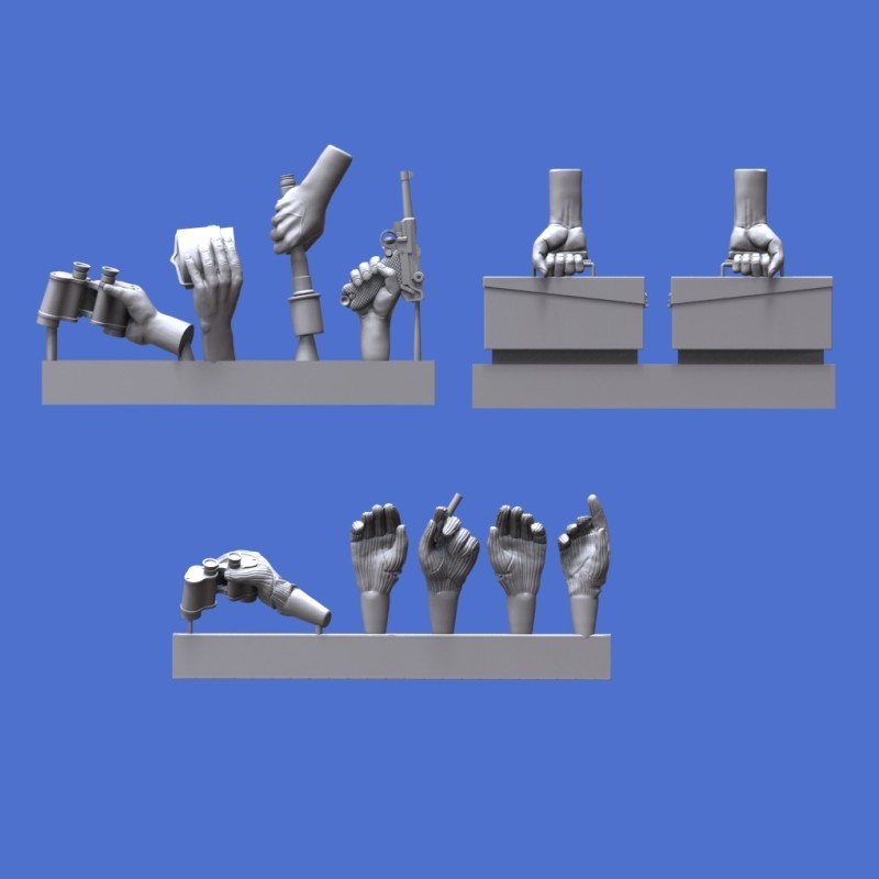 966 Assorted german hands set -WWII (1/16 scale)