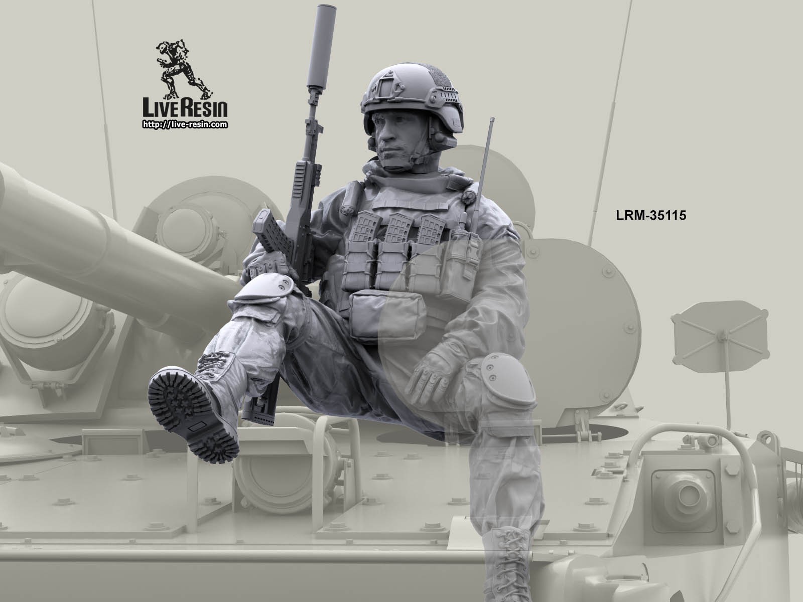 LRM-35115 Modern Russian commander, riding on armor vehicle
