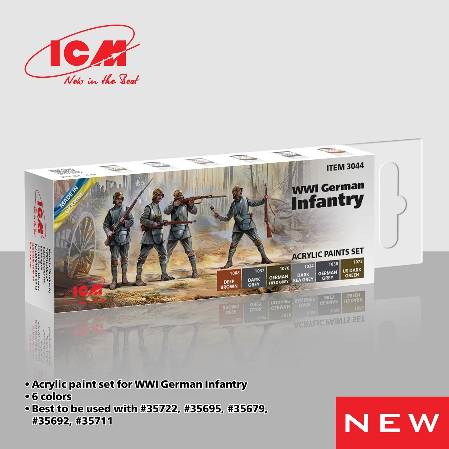 Acrylic paint set for WWI German infantry