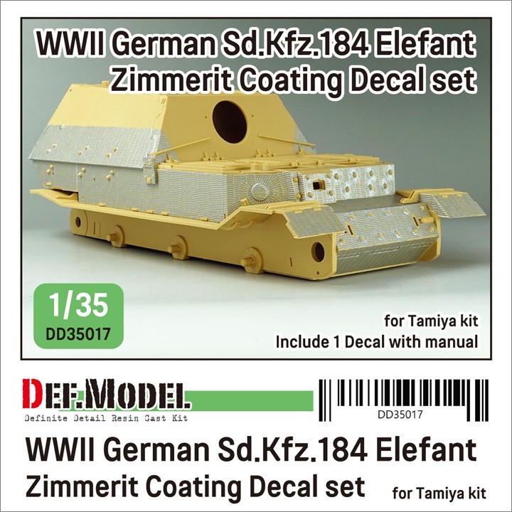 DD35017 WWII German Elefant Zimmerit Coating Decal set