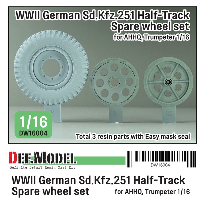 DW16004 WW2 GERMAN Sd.Kfz. 251 Half Track Spare Wheel set