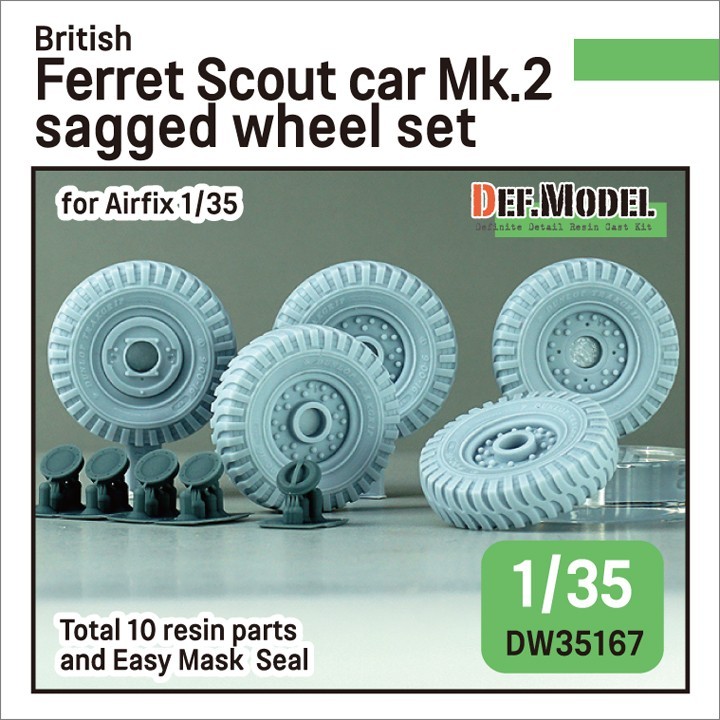 DW35167 British Ferret Scout car Mk.2 Sagged Wheel set