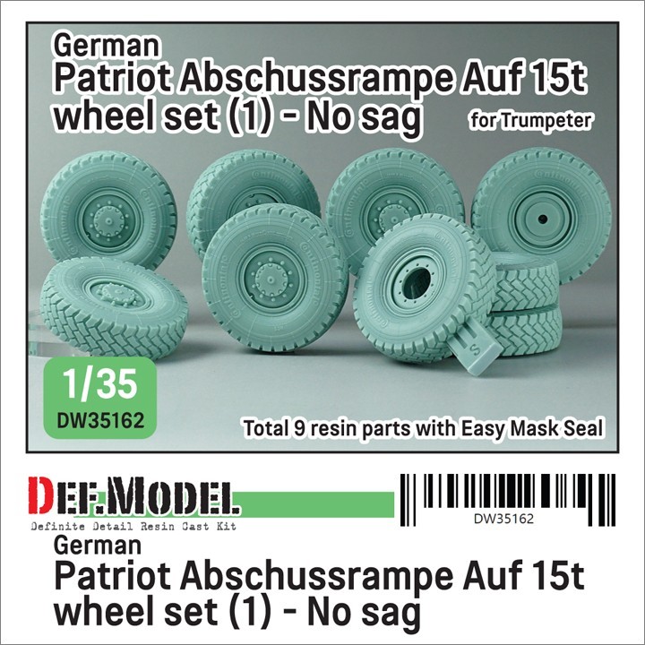 DW35162 German Patriot Abschussrampe Auf 15t wheel set (1) - No sag