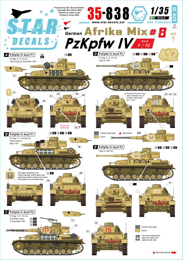 35-838     German Afrika Mix # 8. PzKpfw IV Ausf F / F2.
