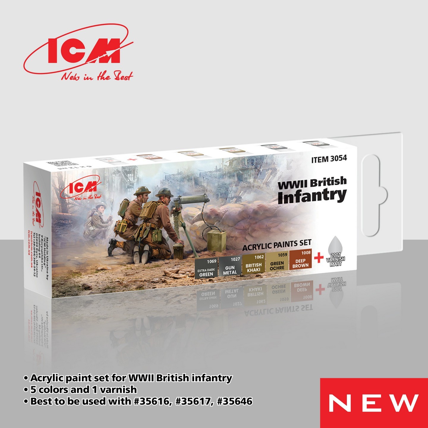 Acrylic paints set for WWII British infantry