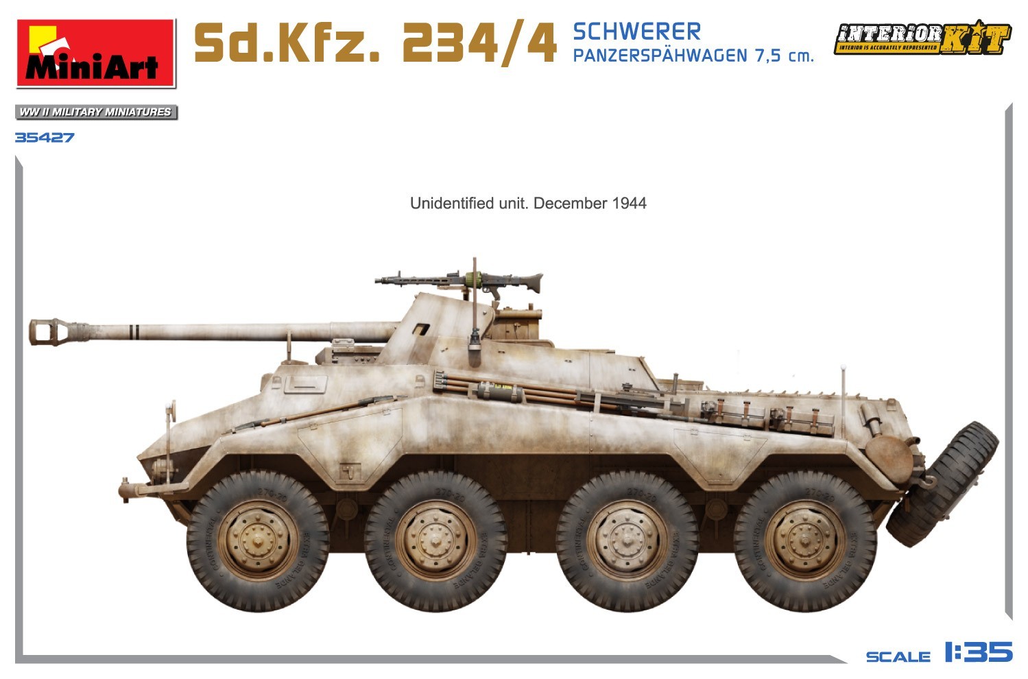 MiniArt 35427 Sd.Kfz. 234/4 Schwerer Panzerspahwagen 7,5 cm. Interior ...