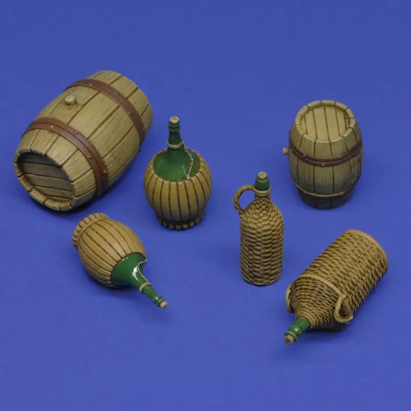 954 Wicker Bottles and small barrels (1/16 scale)