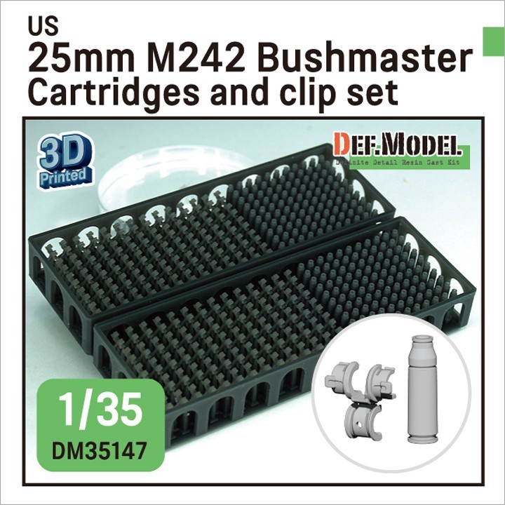 DM35147 US M242 25mm Bushmaster Cartridges and clip set