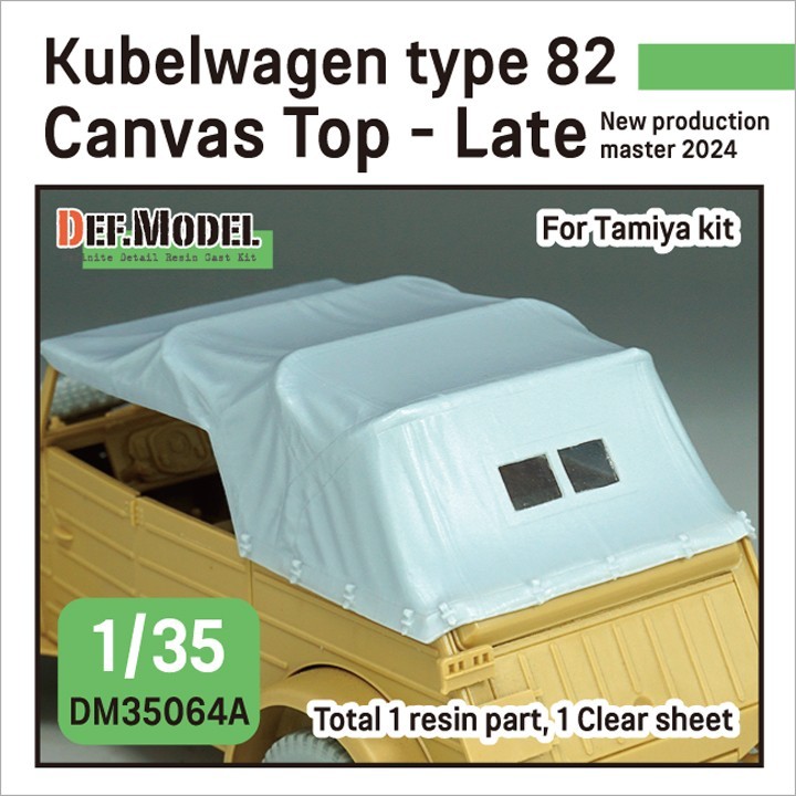 DM35064A Kubelwagen Type 82 Canvas Top - Late for Tamiya kit