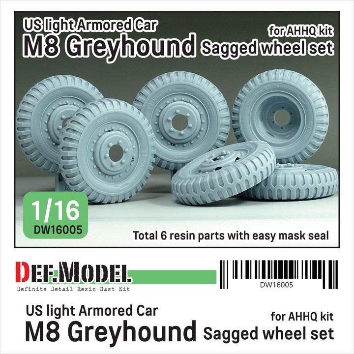 DW16005 WW2 US M8 Greyhound Sagged wheel set (for 1/16 AHHQ kit)