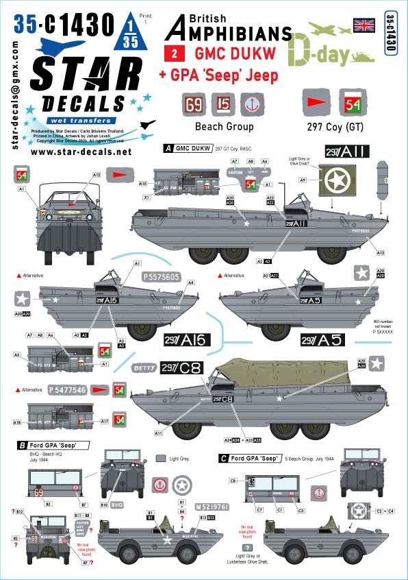 35-C1430 D-Day DUKW + SEEP. British Amphibians # 2.