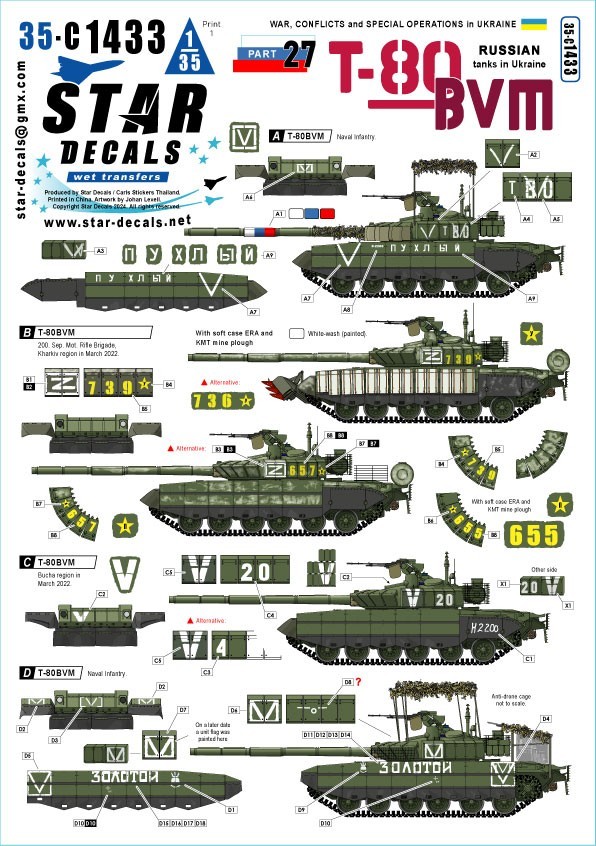 35-C1433 War in Ukraine # 27 Russian T-80BVM in Ukraine.