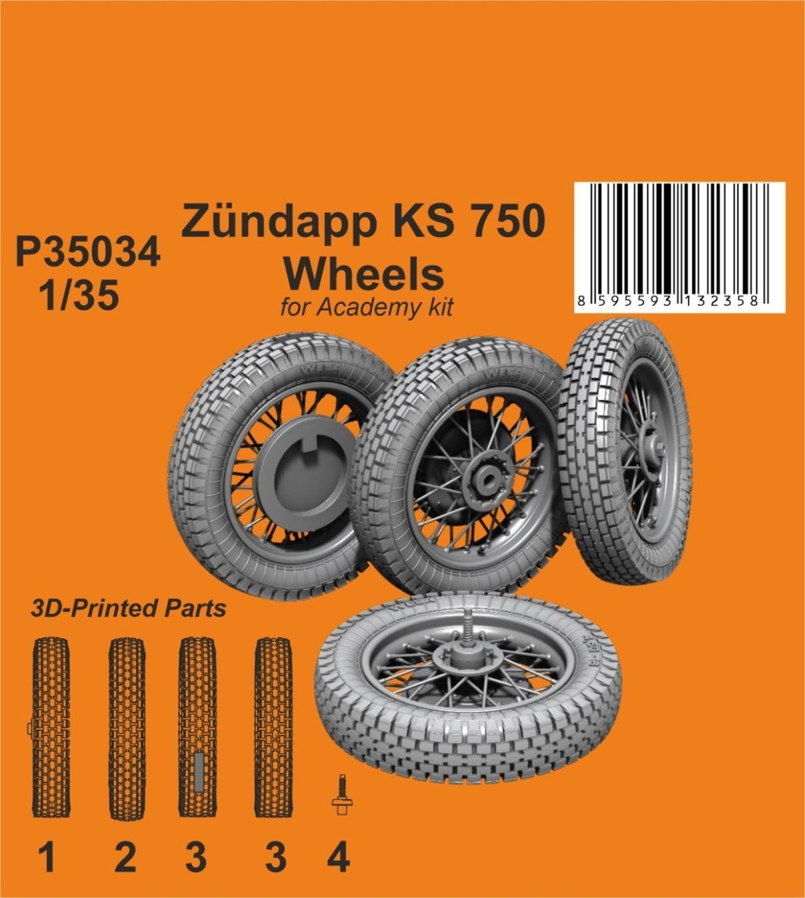 Zündapp KS 750 Wheels 1/35 / for Academy kit