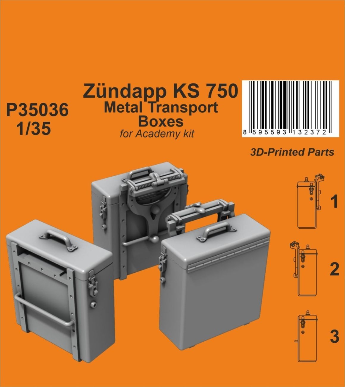 Zündapp KS 750 Metal Transport Boxes 1/35 / for Academy kit