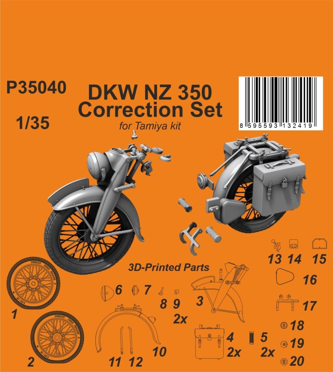 DKW NZ 350 Correction Set 1/35 / for Tamiya kit