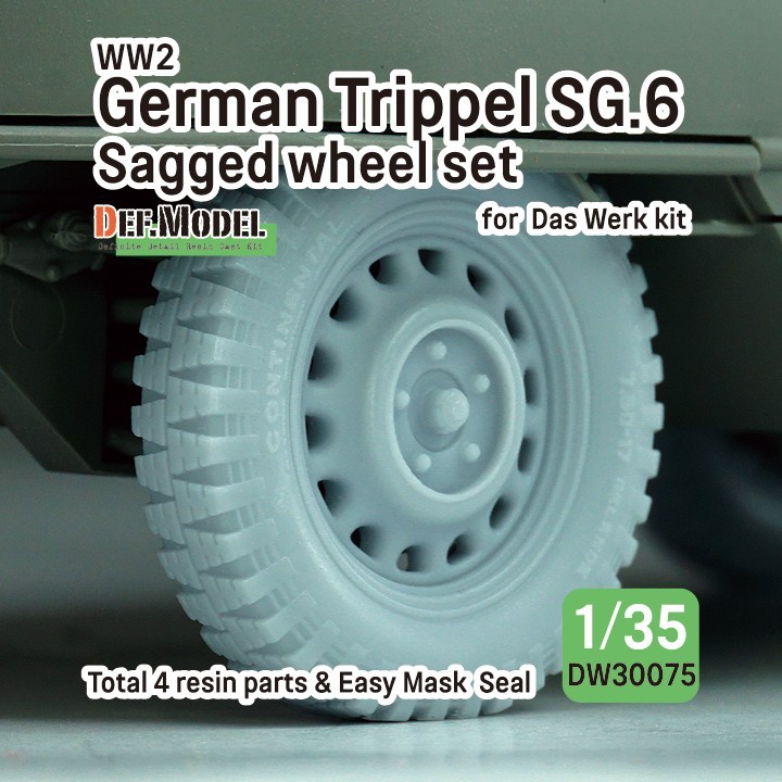 DW30075 WW2 German Trippel SG.6 Sagged wheel set