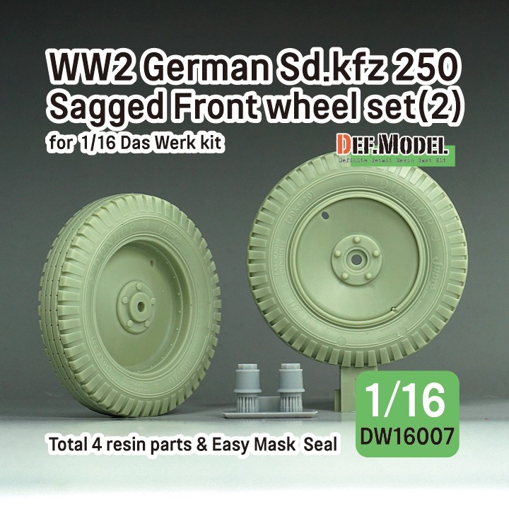 DW16007 WW2 German Sd.kfz 250 Half Track Sagged Front wheel set (2)