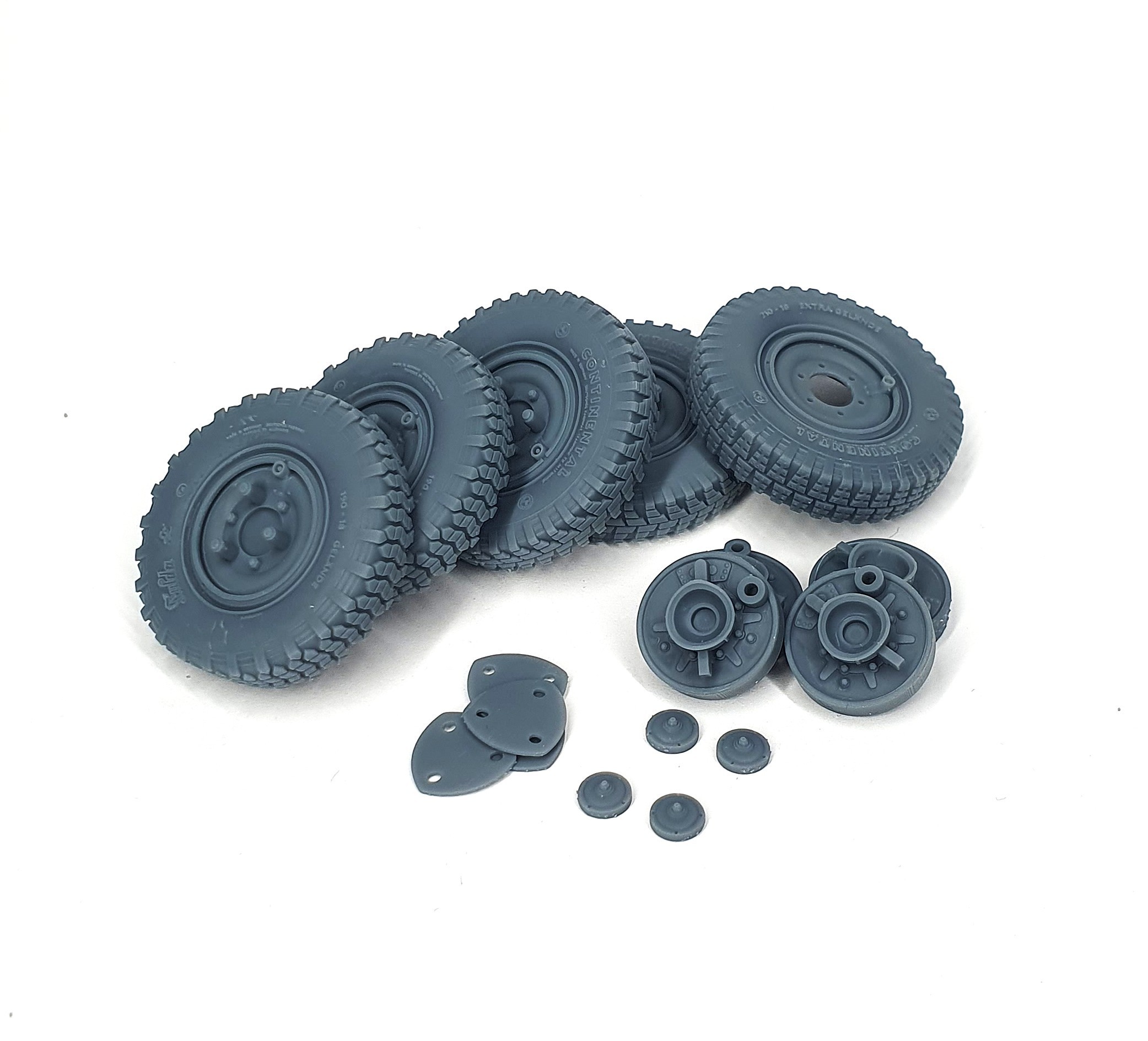 AFVs35-213 	  Sd.Kfz 222 early road wheels set with spare (weighted) MIX (for Tamiya)