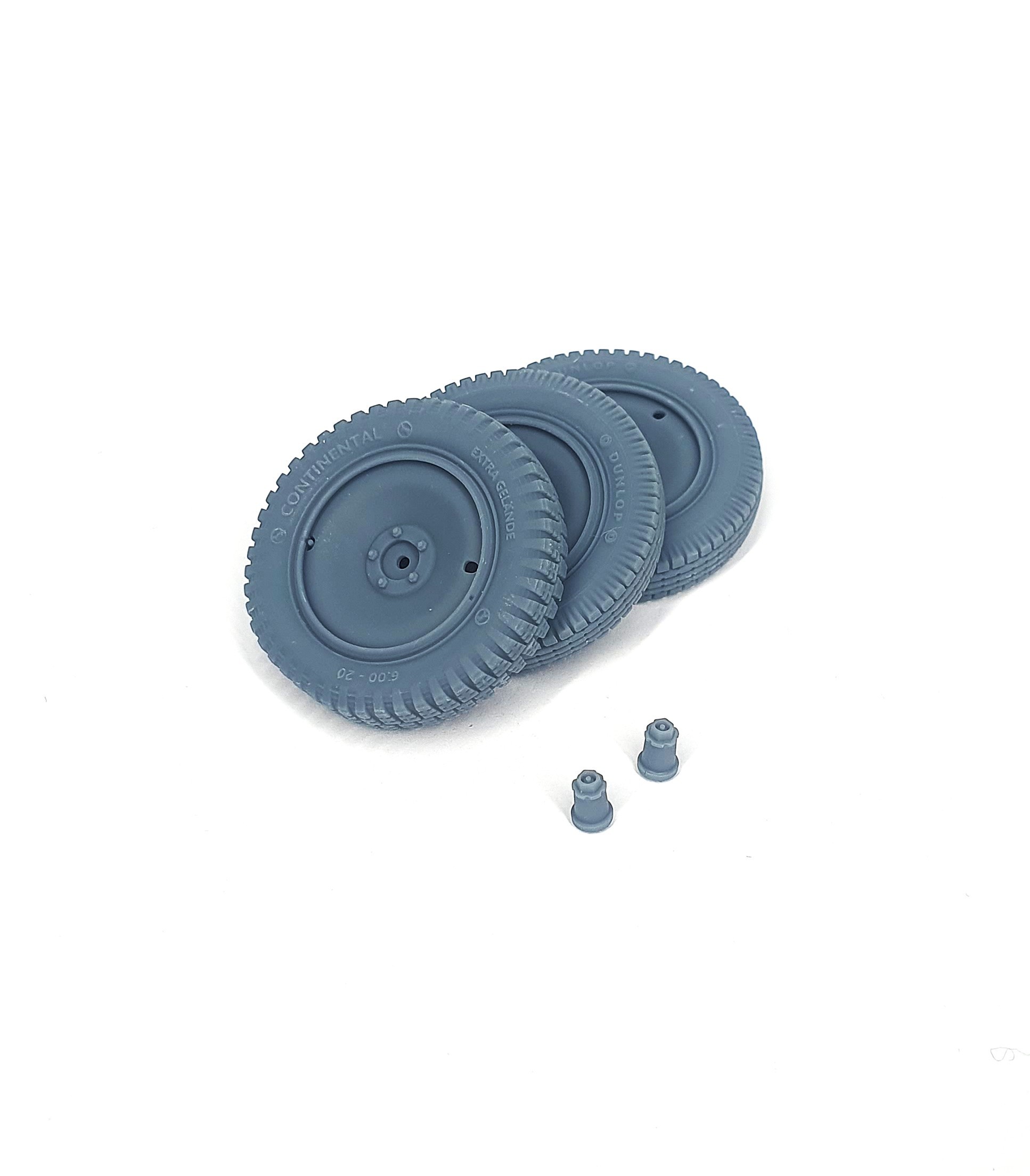 AFVs35-187 	  Sd.Kfz 250 'Greif' front wheels with spare (weighted)