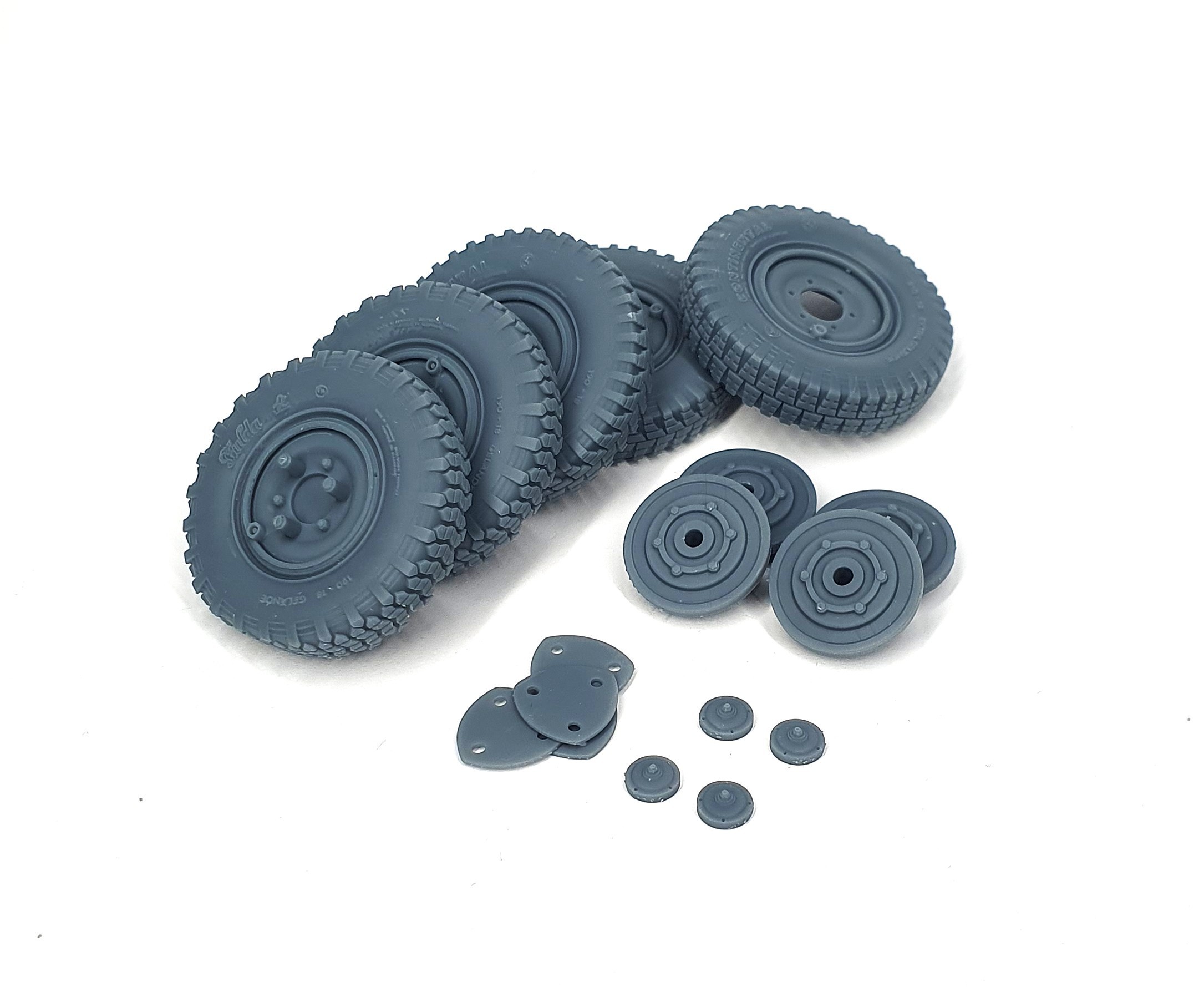 AFVs35-214 	  Sd.Kfz 222 early road wheels set with spare (weighted) MIX (for Hobby Boss)