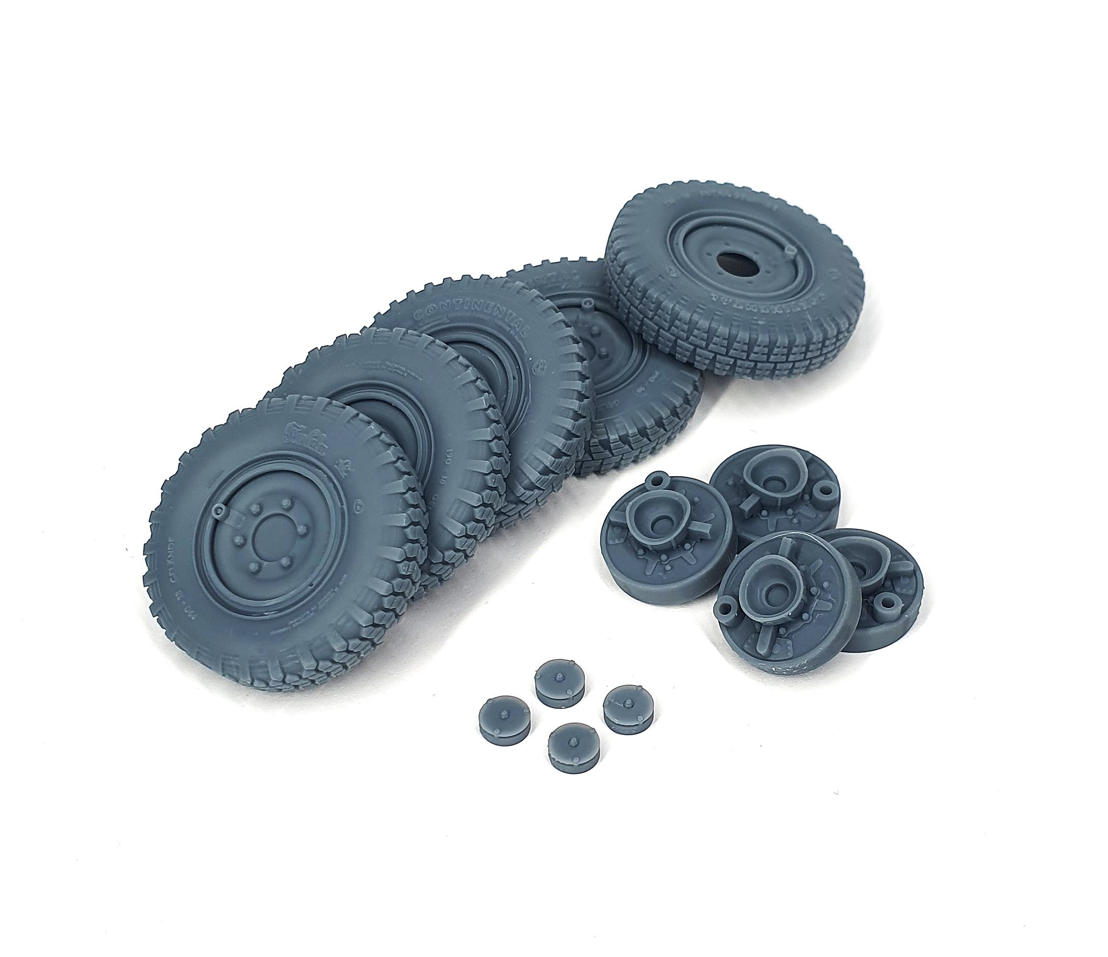 AFVs35-215 	  Sd.Kfz 222 late road wheels set with spare (weighted) MIX (for Tamiya)