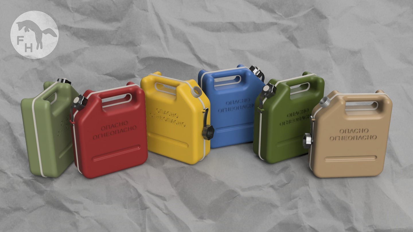 Modern Russian Plastic Jerry Cans