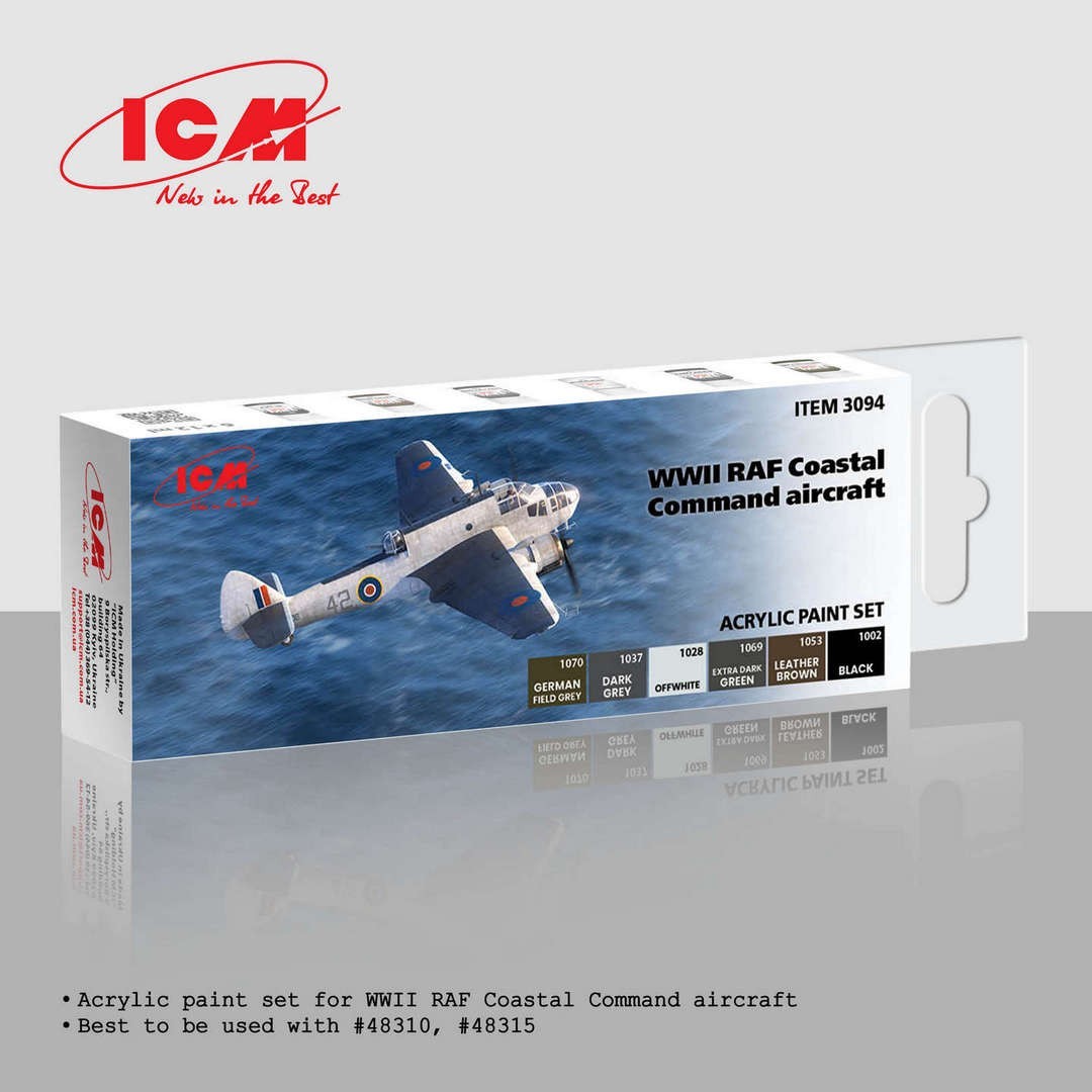 Acrylic paint set for WWII RAF Coastal Command aircraft