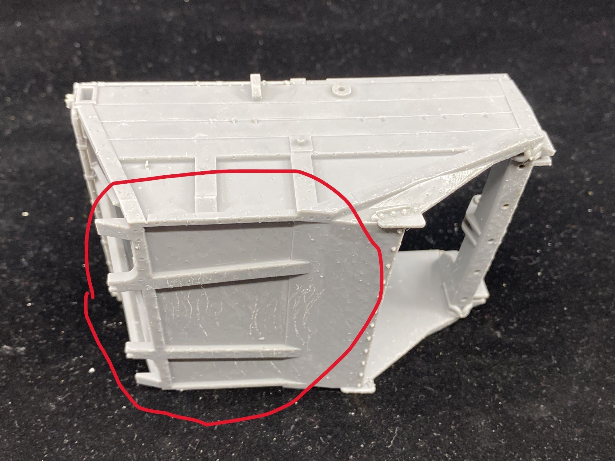 More rough parts that will need sanding when building the kit.