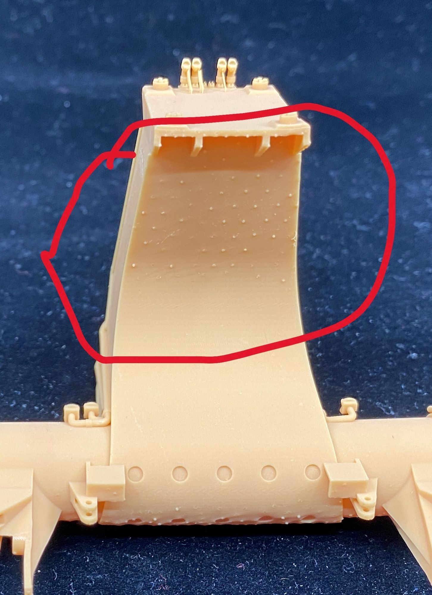 Notice the "pimples" from the 3D printing process