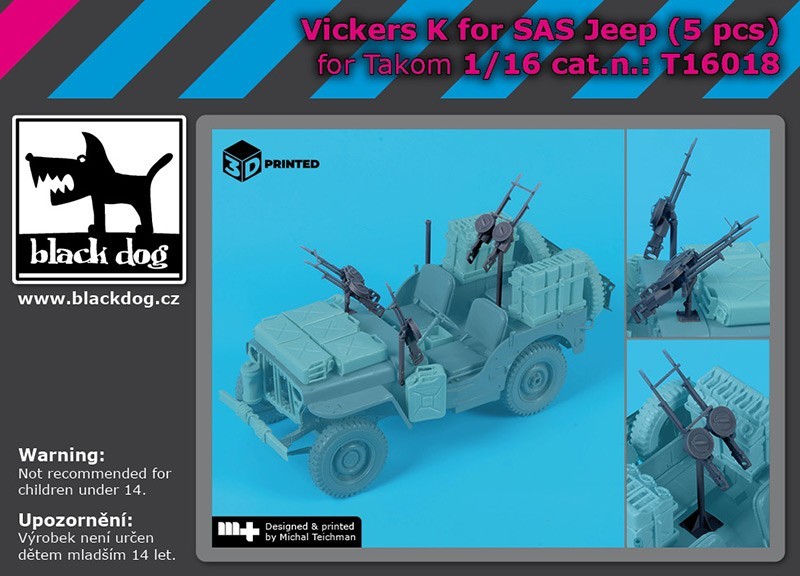 T16018    1/16 Vickers K for SAS Jeep (5 pcs) for Takom