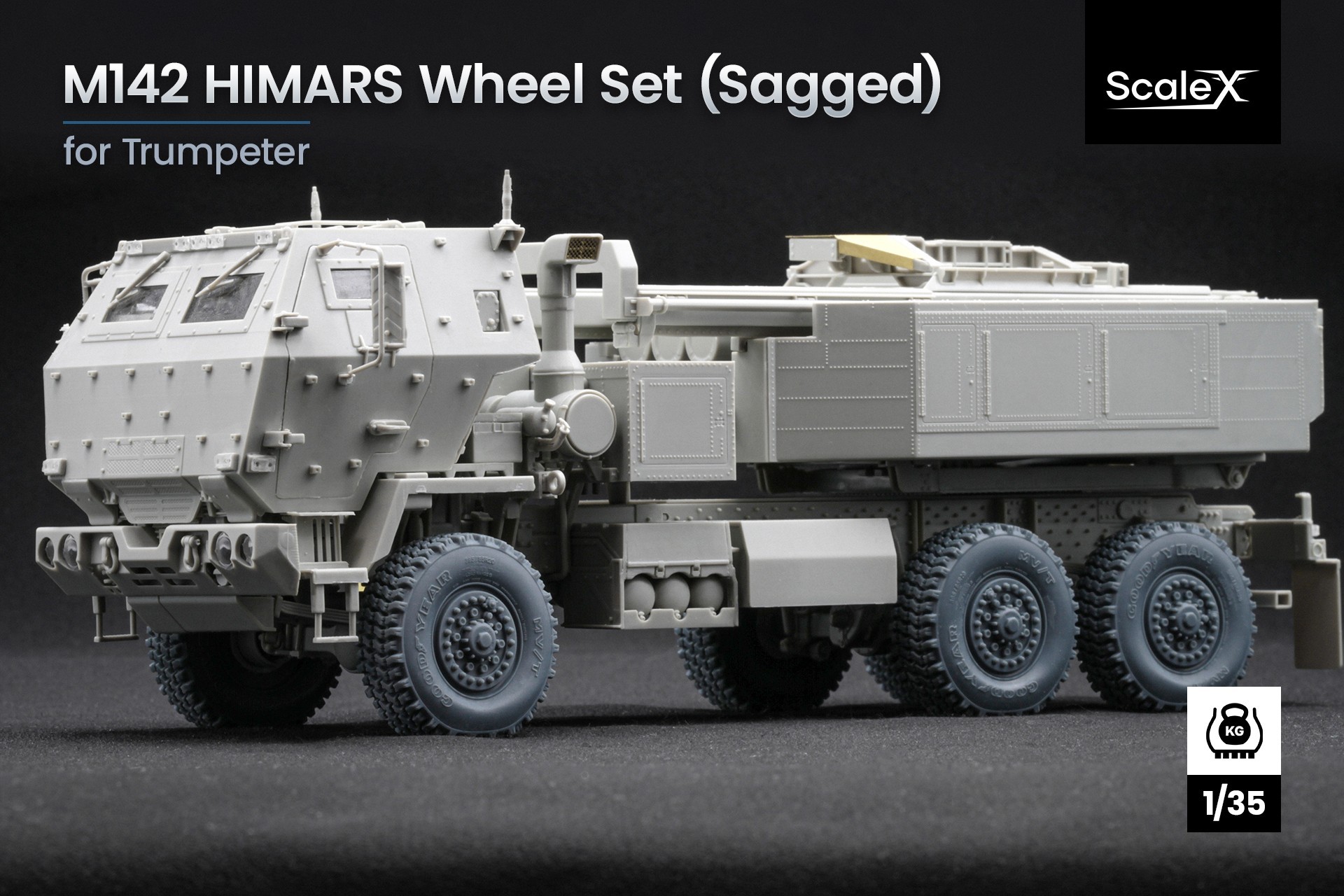 WM 35011S HIMARS Sagged Wheel Set for Trumpeter
