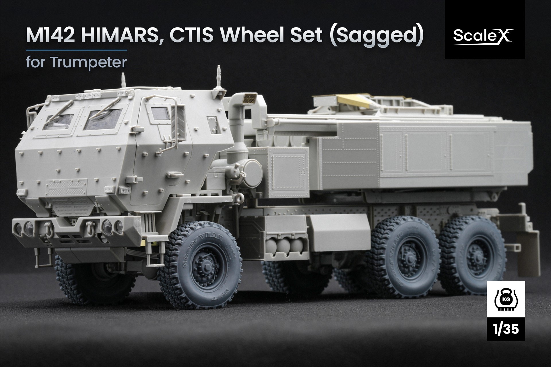 WM 35012S HIMARS Sagged Wheel Set with CTIS for Trumpeter