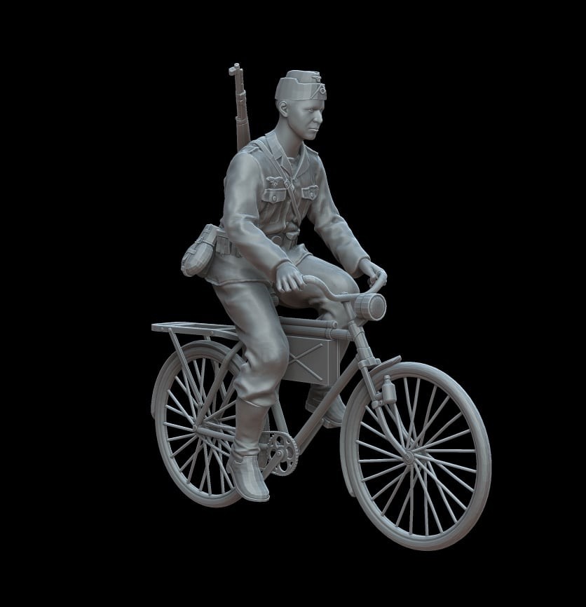 F72149 German soldier on a bicycle (1/72)
