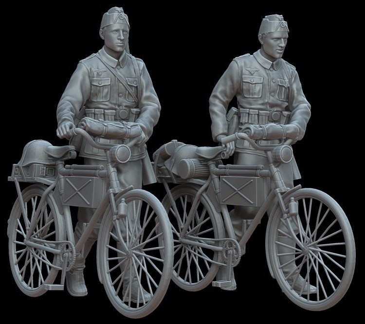 F72154 German soldiers with bicycles (1939-1941) (1/72)