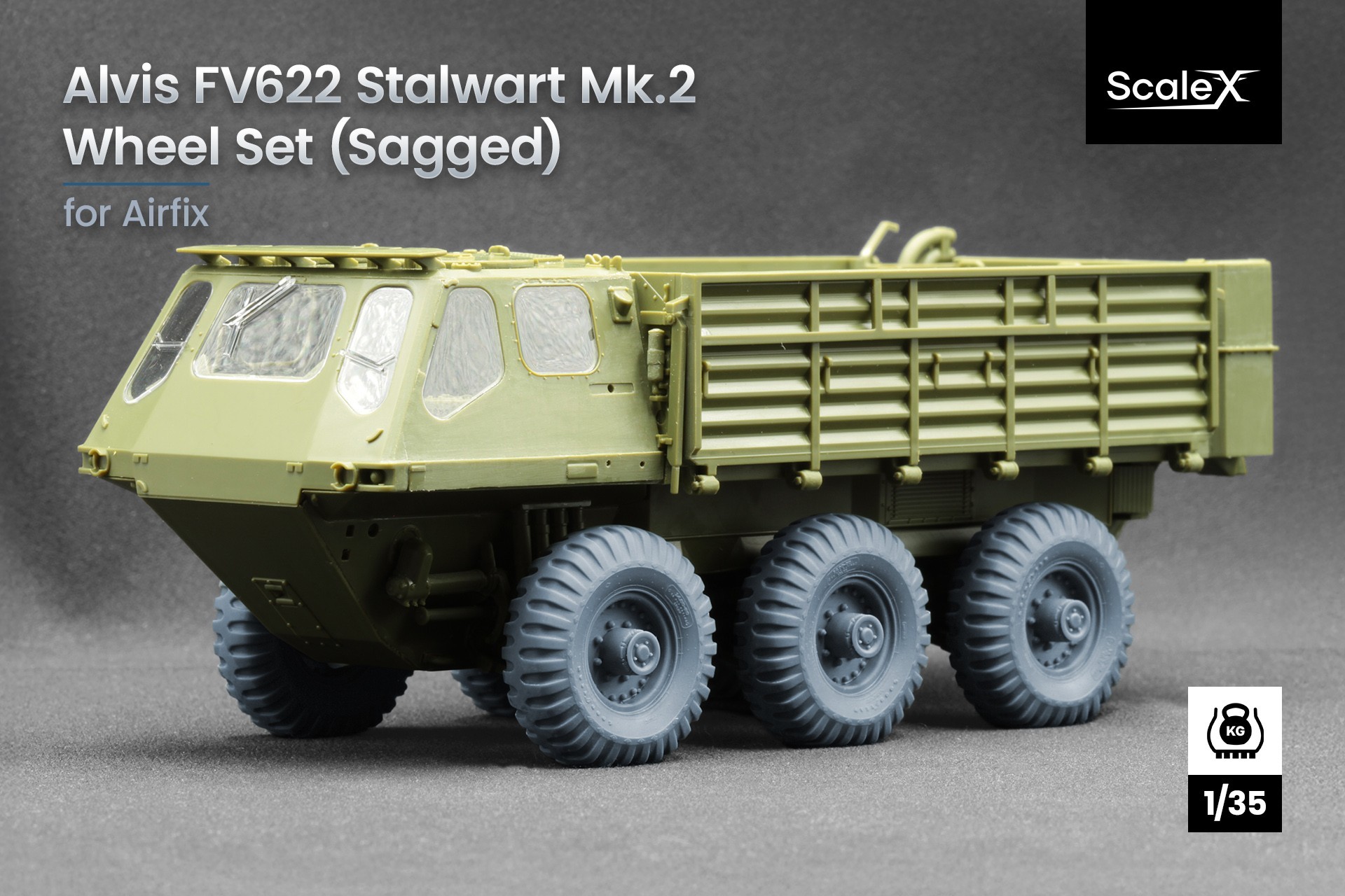 WM 35026S Alvis FV622 Stalwart Mk.2 Sagged Wheel Set for Airfix