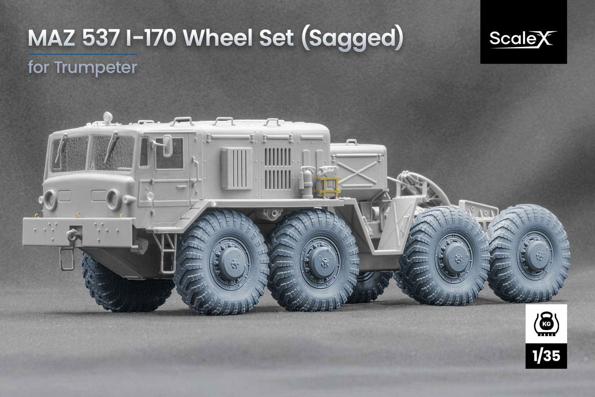 WM 35027S MAZ 537 I-170 Sagged Wheel Set for Trumpeter