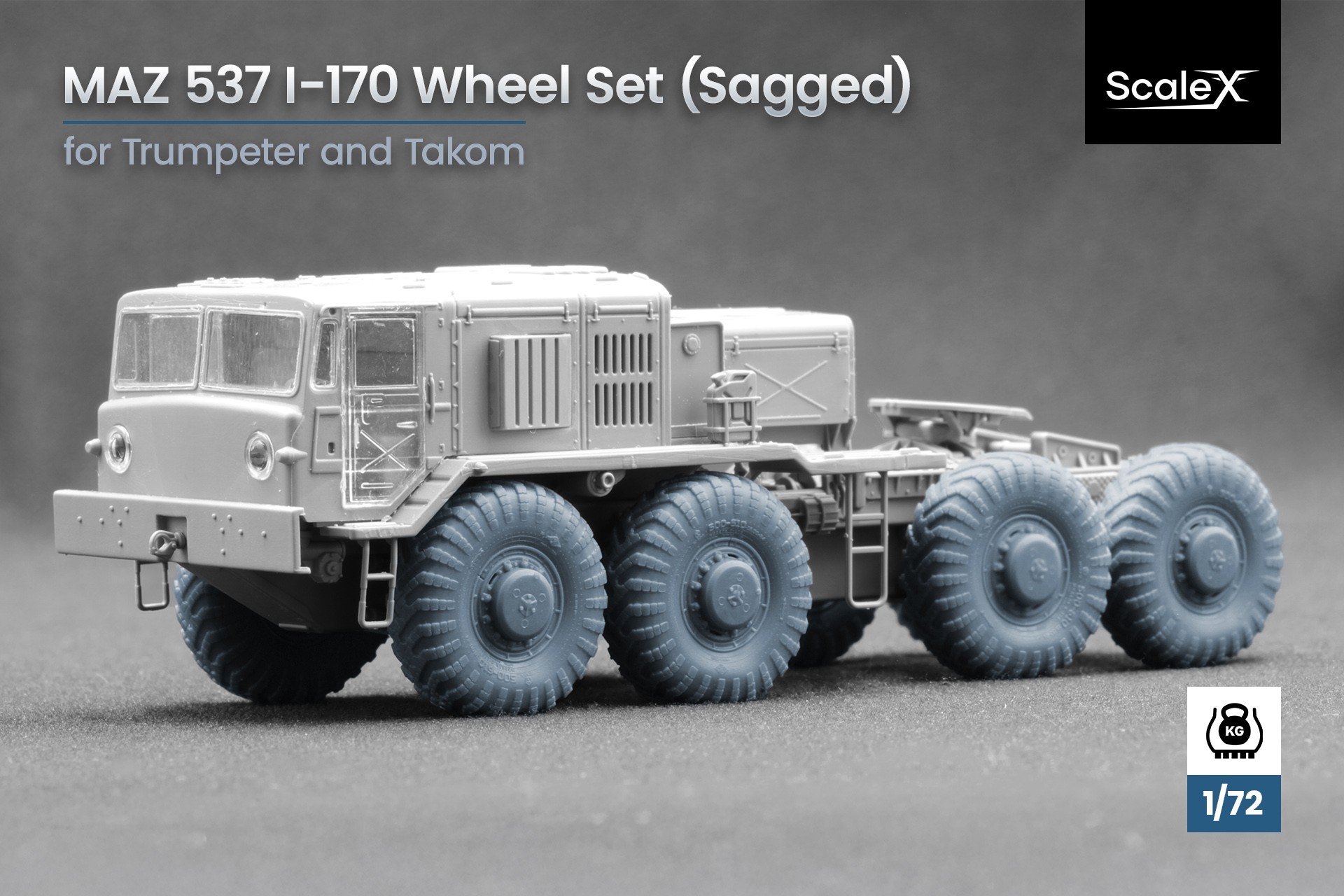 WM 72005S MAZ 537 I-170 Sagged Wheel Set for Trumpeter and Takom