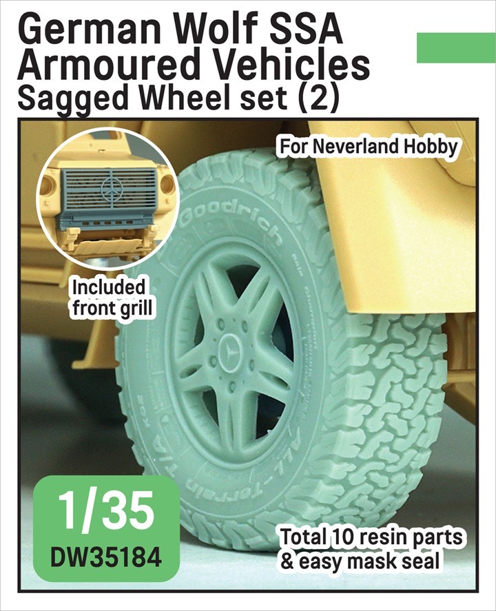 DW35184 German Wolf SSA Armoured Vehicles Sagged Wheel Set (2)