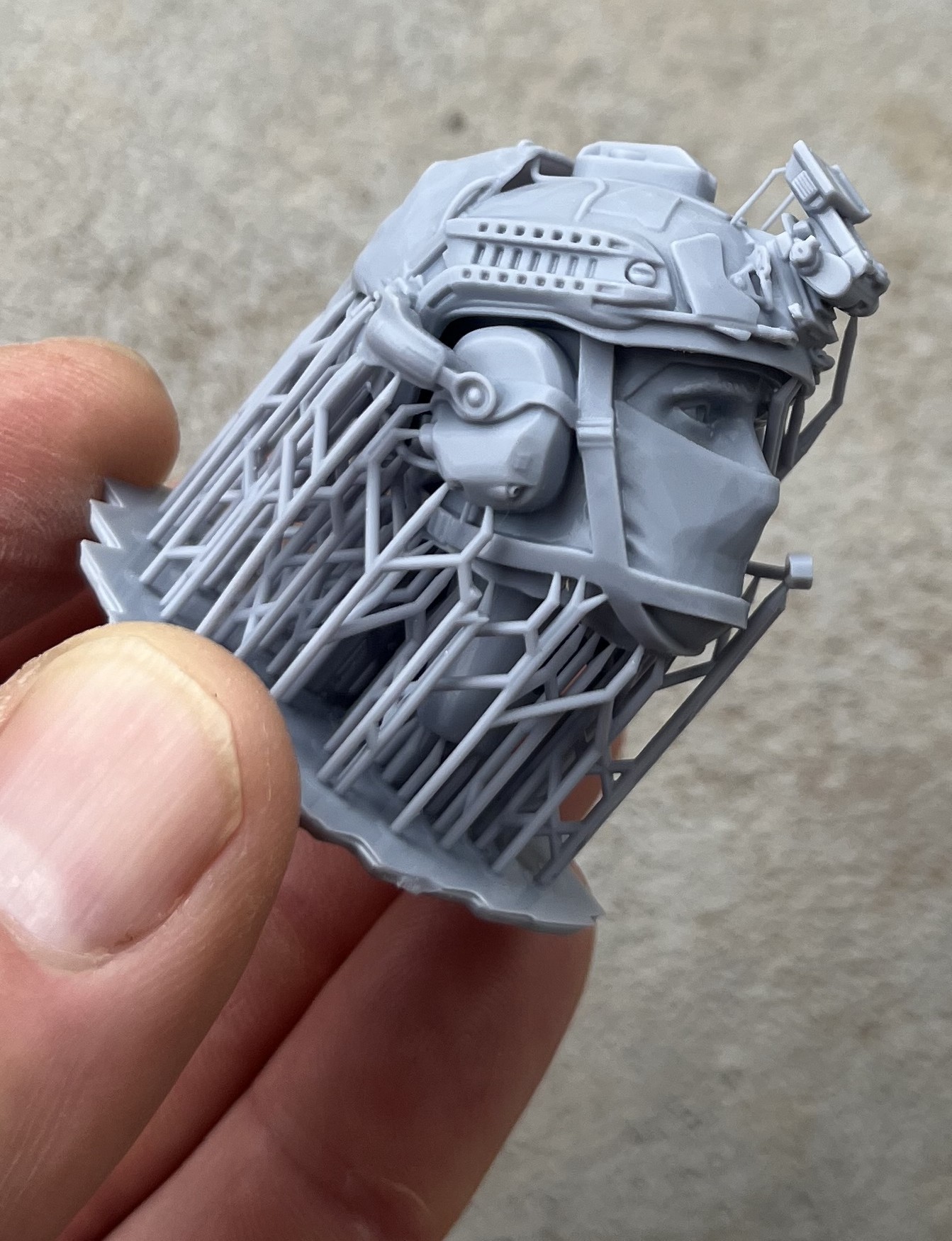 head, right side,