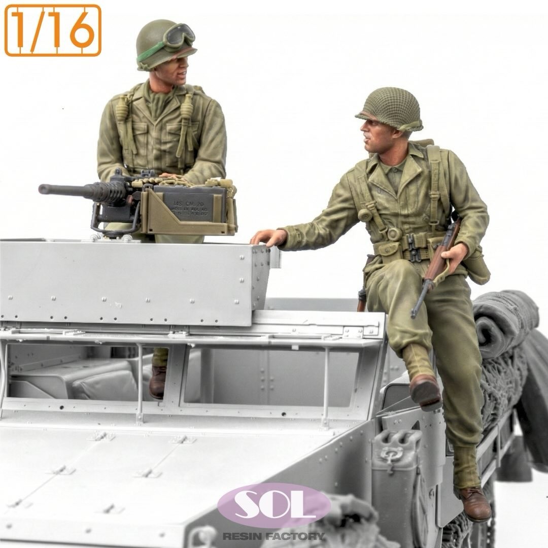 MM998 1/16 scale  U.S.Army Crew & M2 cal.50 for M3A1
