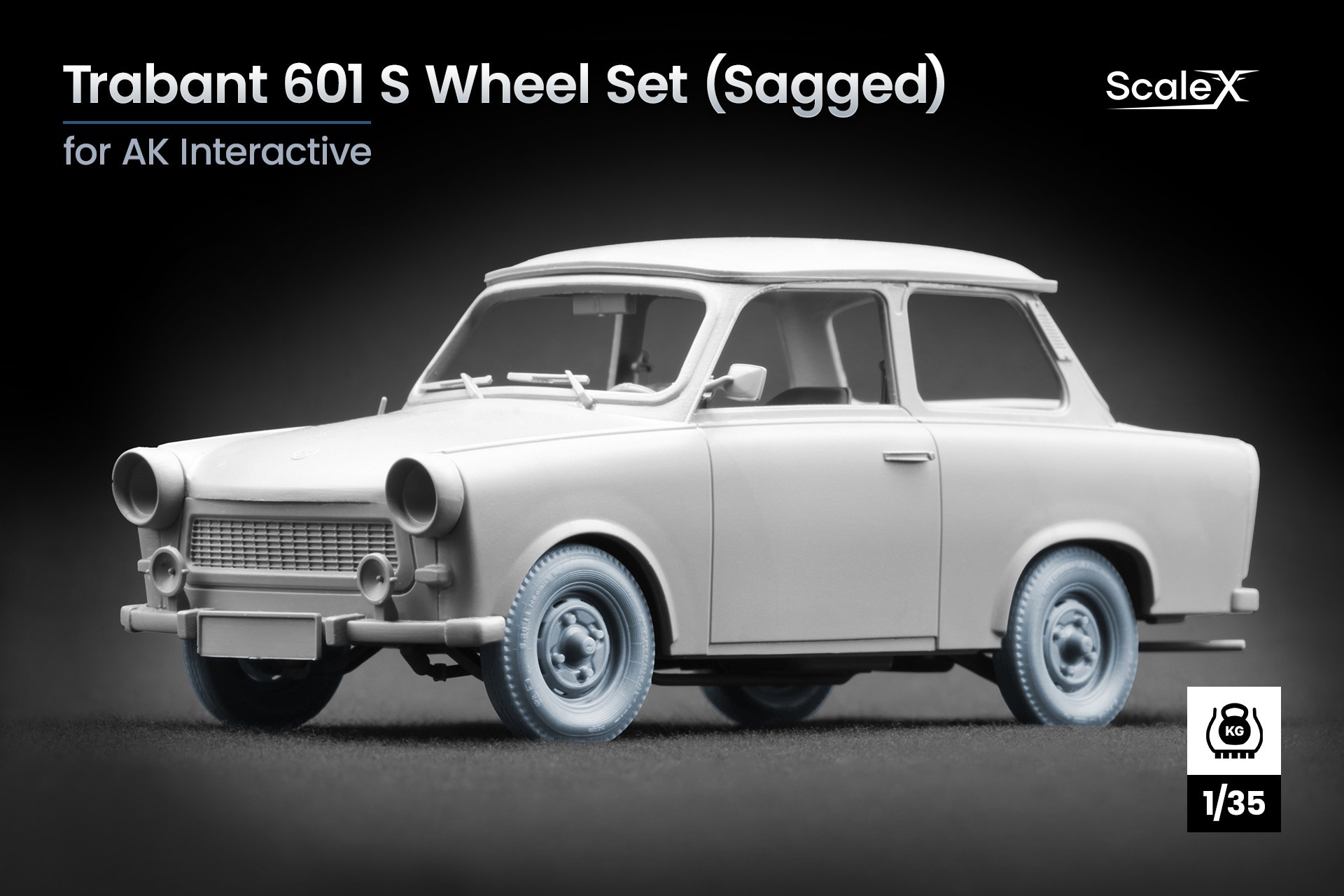 WM 35031S Trabant 601 S Sagged Wheel Set, AK Interactive