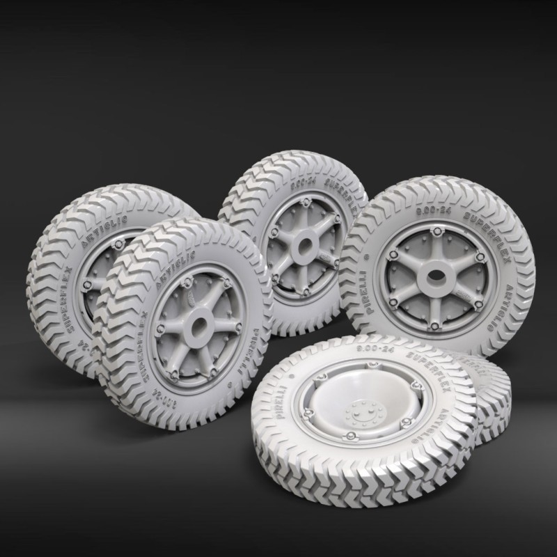 1162 Autoblinda AB41 'Artiglio' wheels set (1/35 scale)