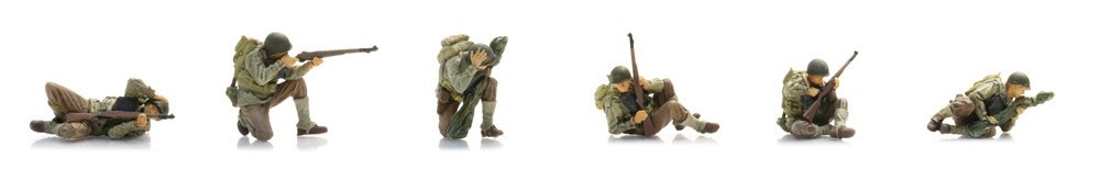 US Army D-day Infantry on beach