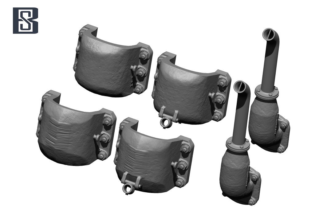 BSKC35023	King Tiger / Jagdtiger Exhaust & Guard Set