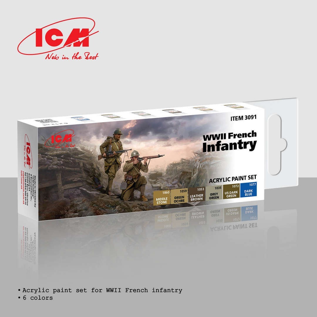 Acrylic paint set for WWII French Infantry