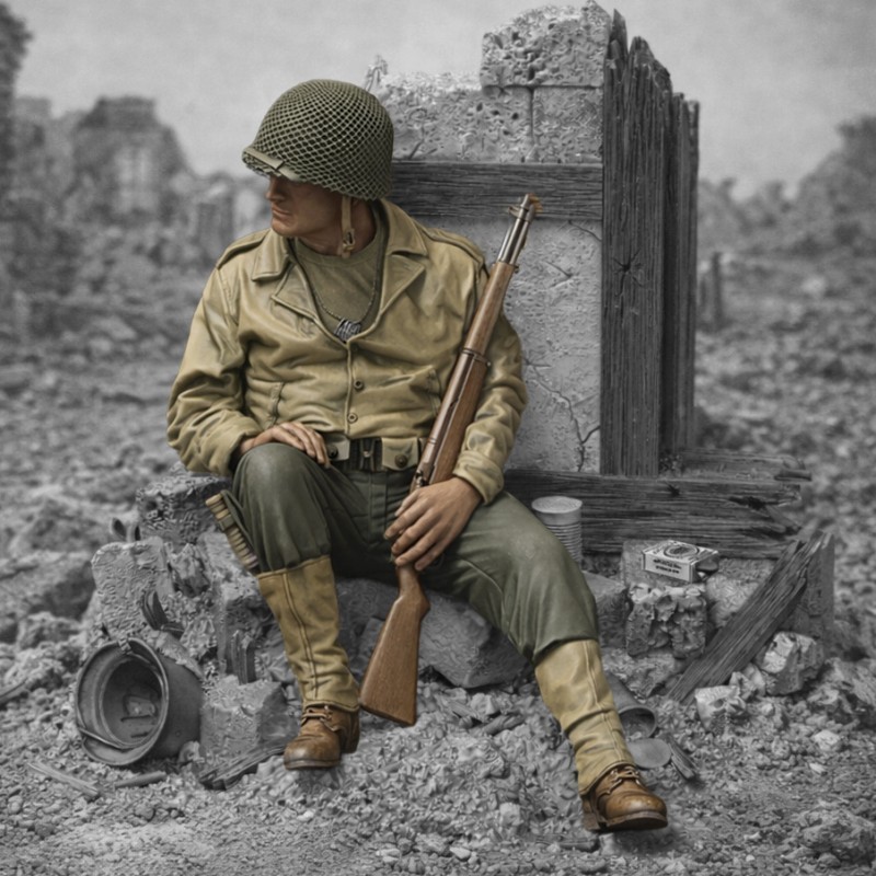 1168 U.S. soldier at rest-WWII (1/35 scale)
