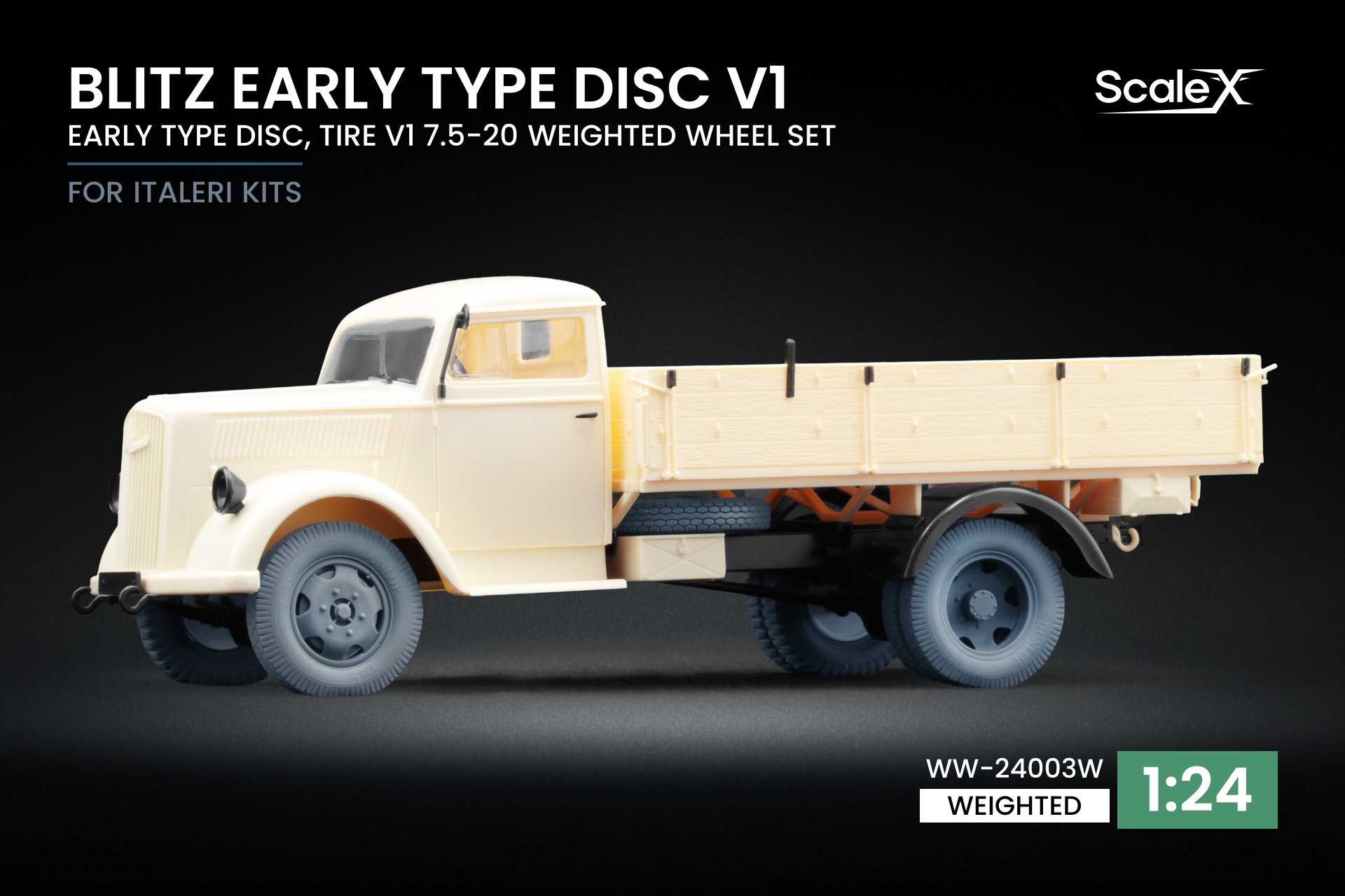 WW-24003W Blitz Early v1 Weighted Wheel Set for Italeri