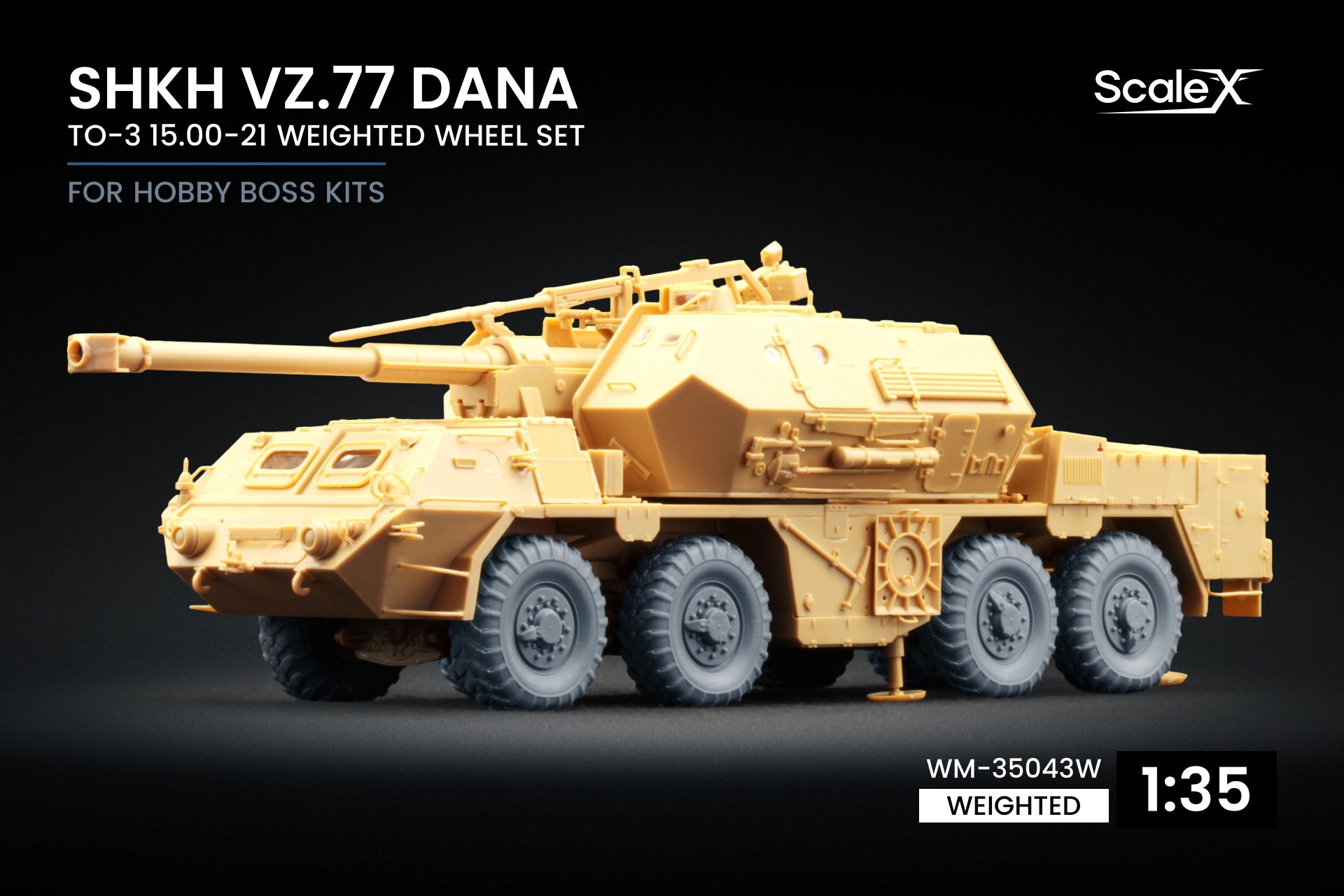 WM-35043W ShKH vz.77 DANA TO-3 15.00-21 Weighted Wheel Set for Hobby Boss