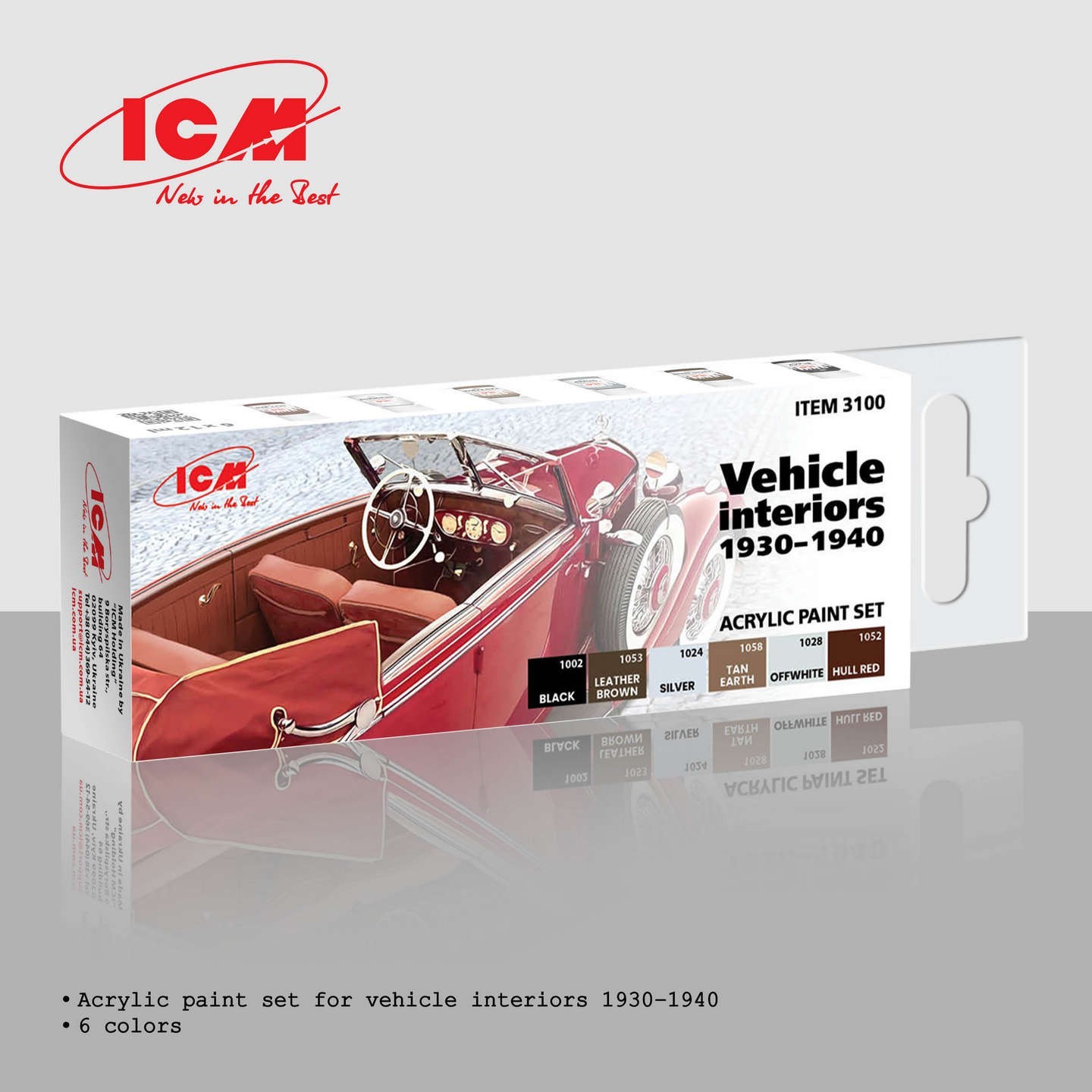 Acrylic paint set for Vehicle interiors 1930–1940