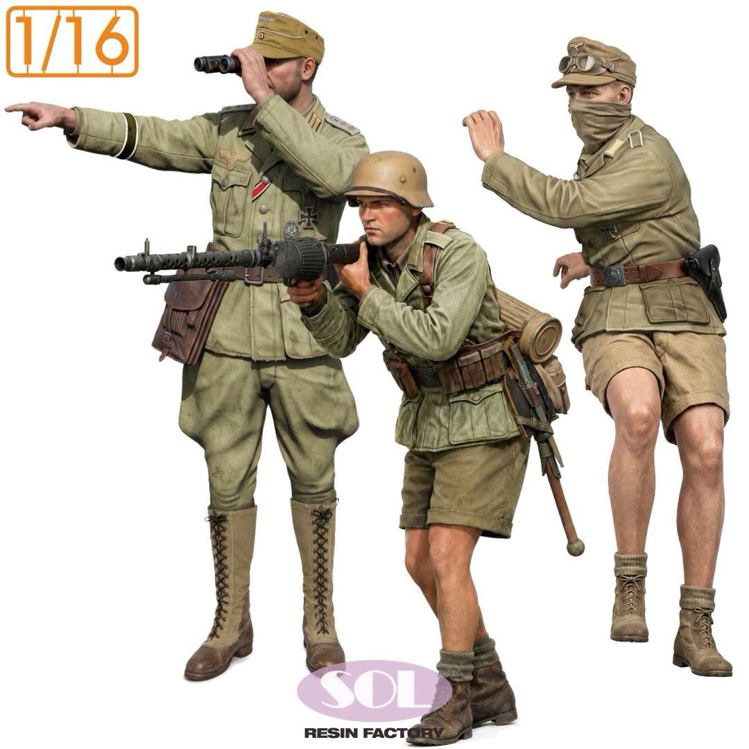 MM1057 1/16 scale  WWII German Sd.kfz.250/3 Crew & MG34 (for DASWERK)